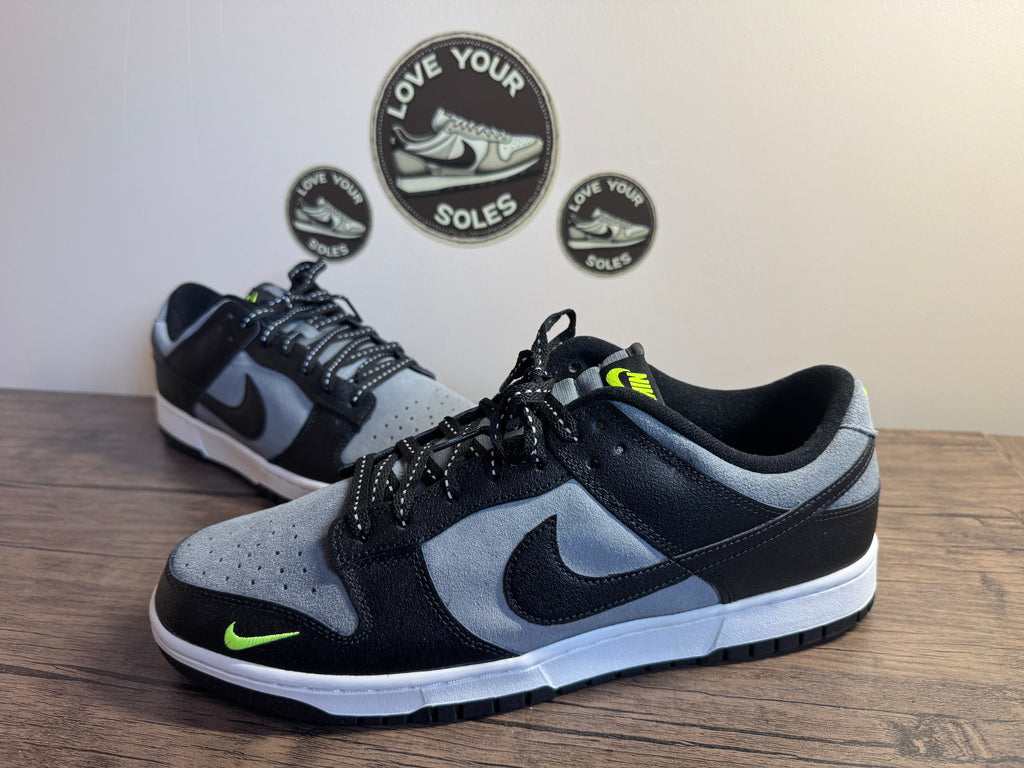 Nike Dunk Low - Black/Cool Grey/Volt  - UK 11.5
