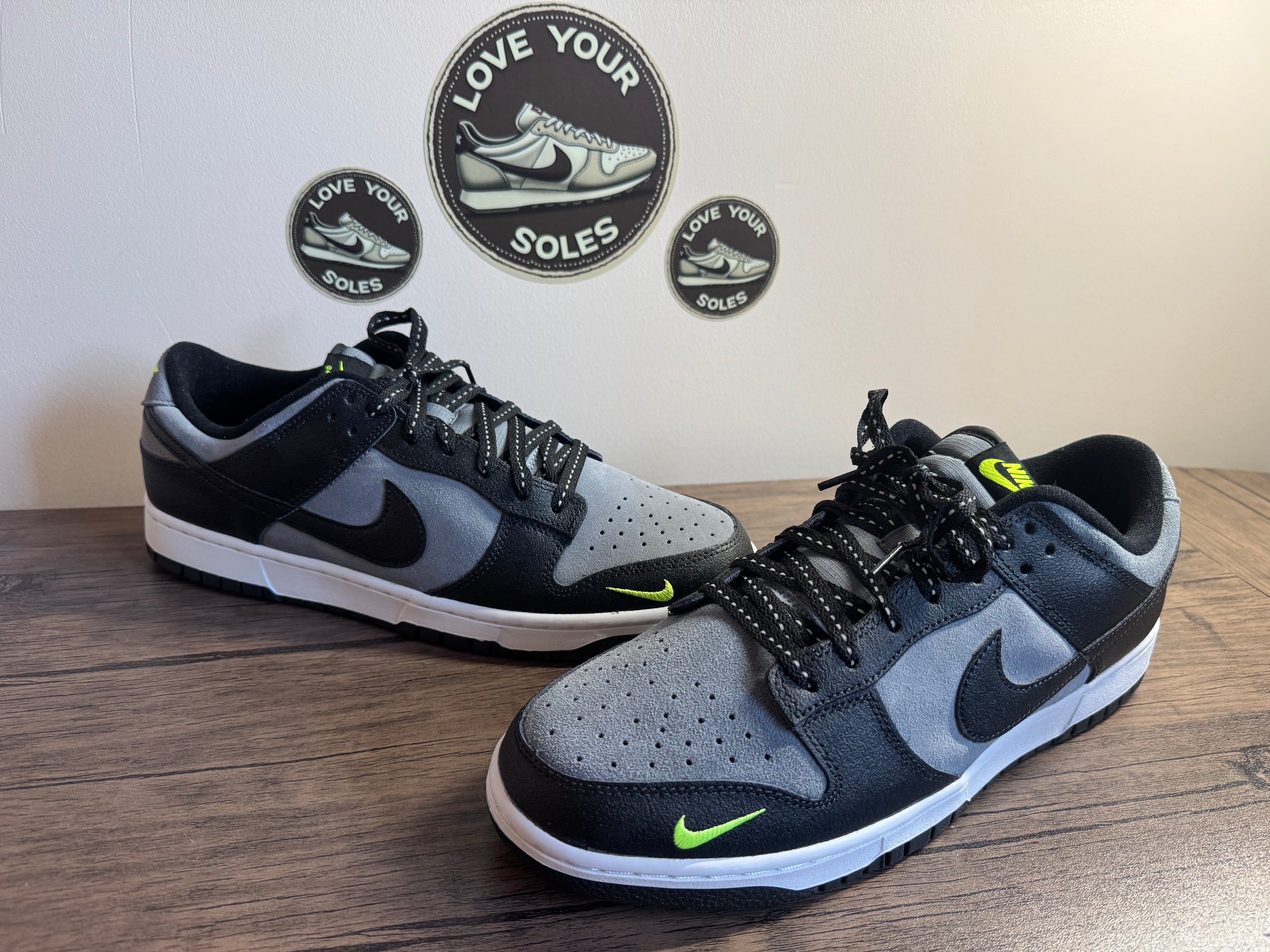 Nike Dunk Low - Black/Cool Grey/Volt  - UK 11.5
