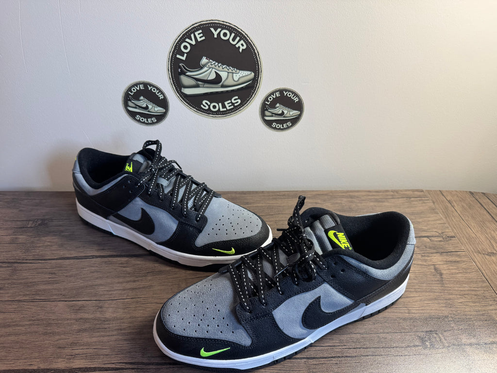 Nike Dunk Low - Black/Cool Grey/Volt  - UK 11.5