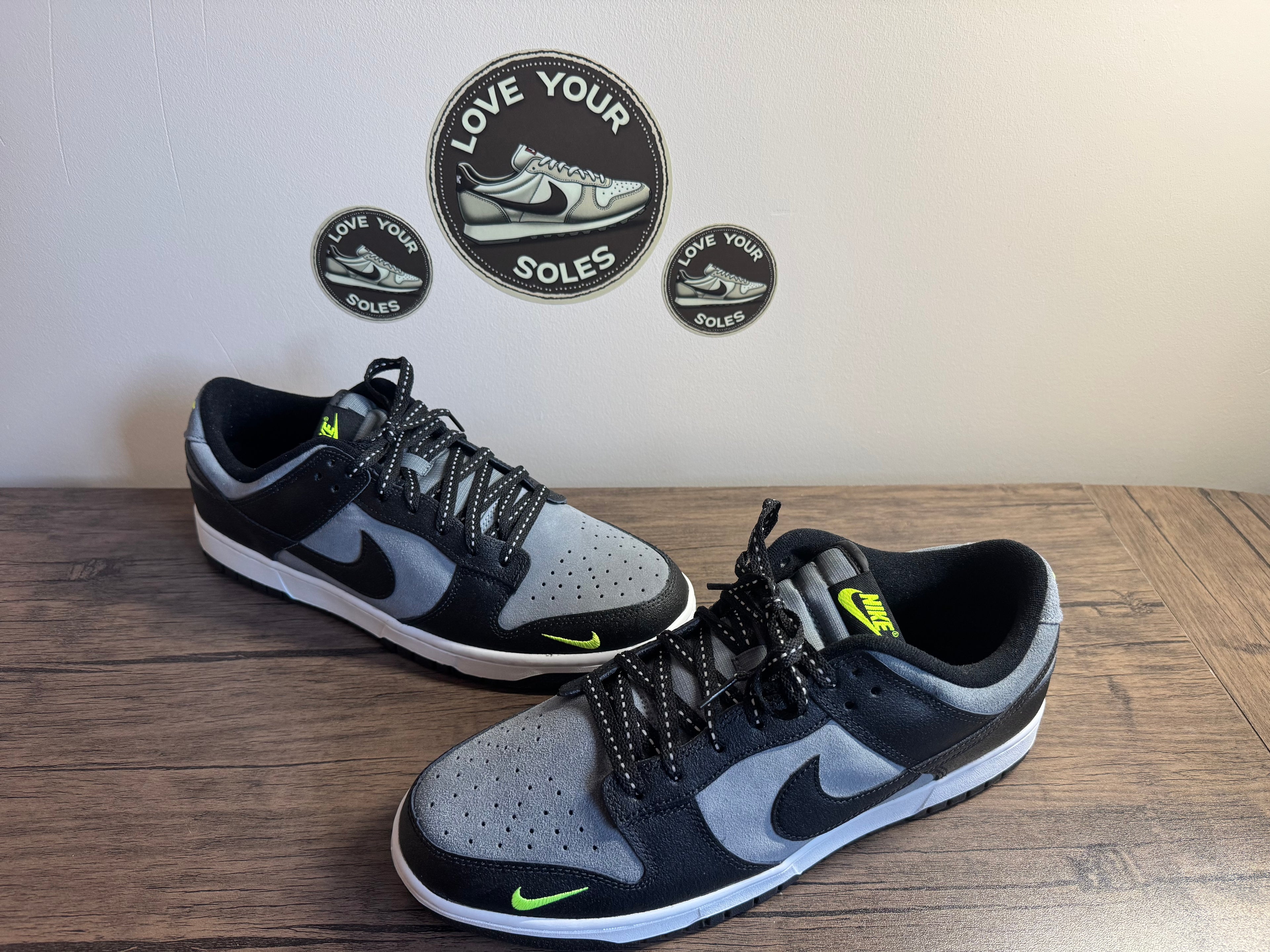 Nike Dunk Low - Black/Cool Grey/Volt  - UK 11.5