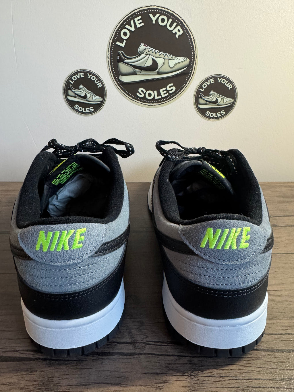 Nike Dunk Low - Black/Cool Grey/Volt  - UK 11.5