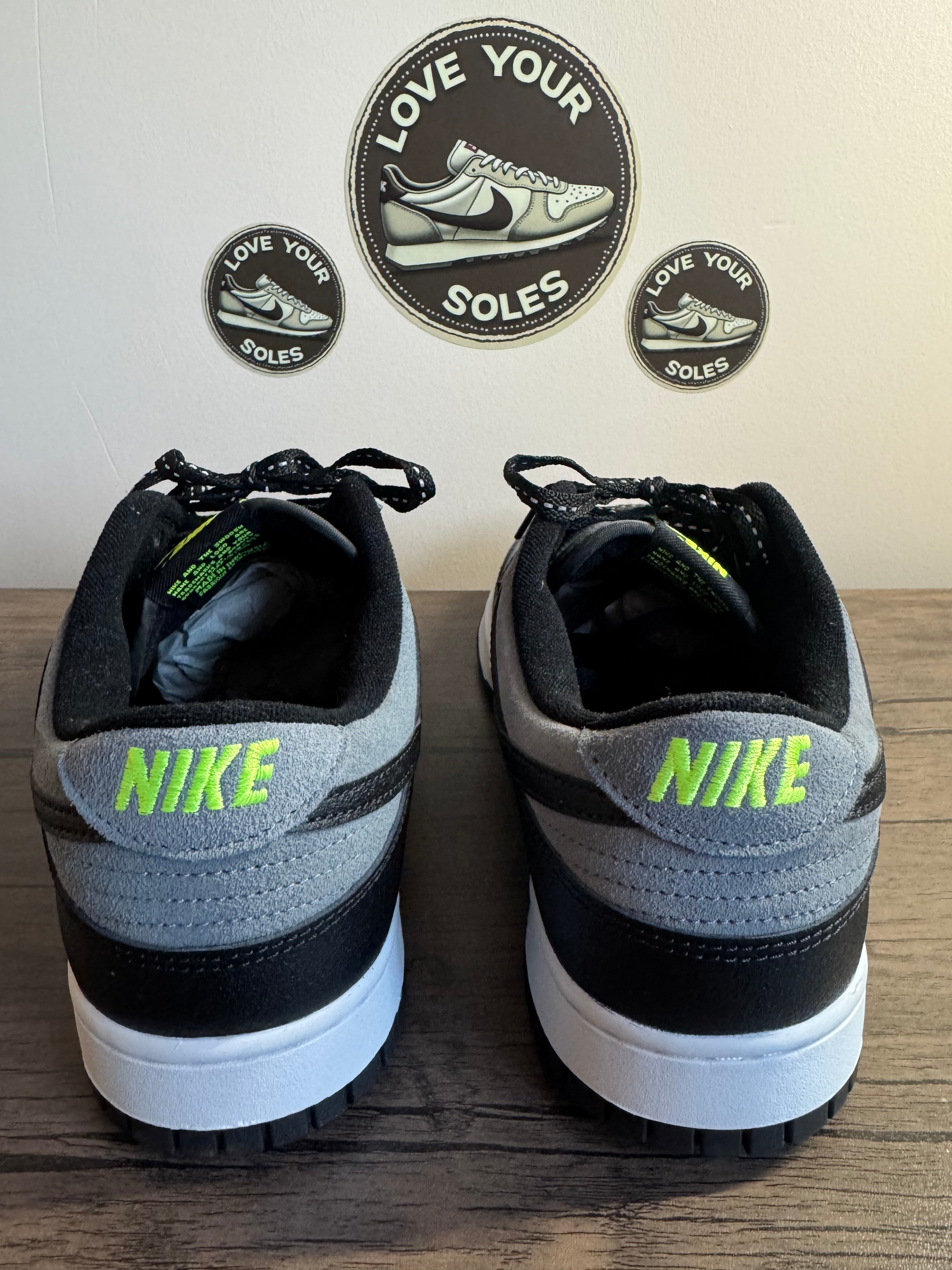 Nike Dunk Low - Black/Cool Grey/Volt  - UK 11.5