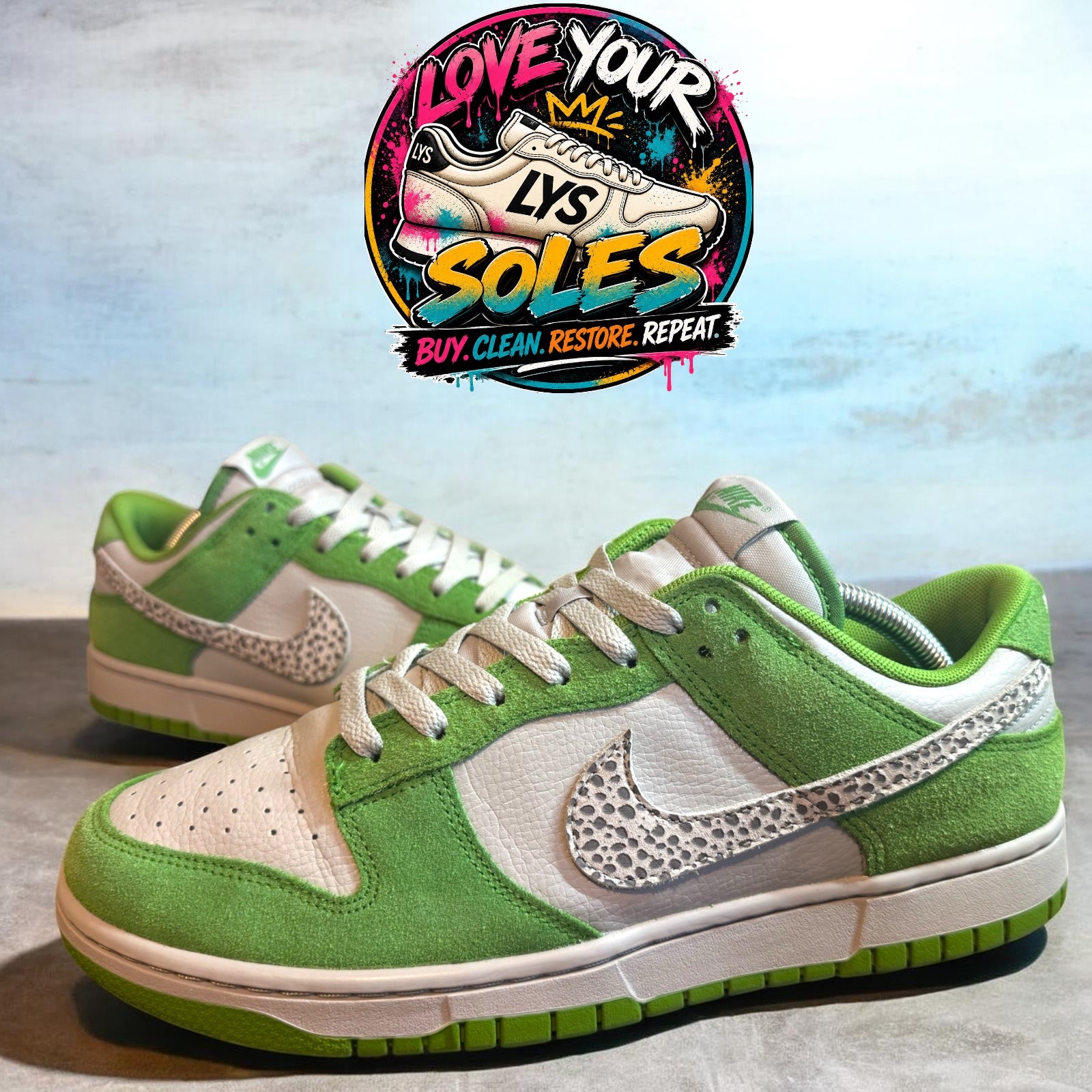 Nike Dunk Low AS - Safari Swoosh Chloropyhll - UK 9